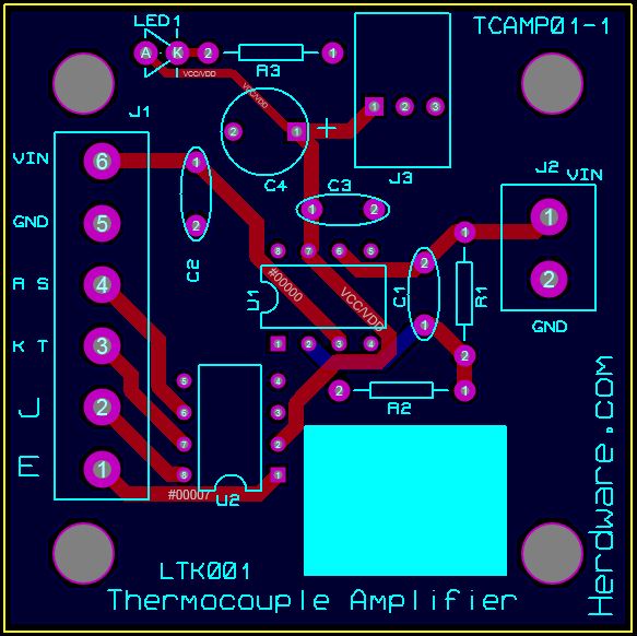 Thermocouple Amplifier PCB Thermocouple Amplifier PCB